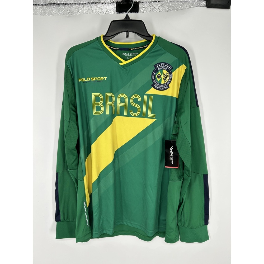 Polo Sport Ralph Lauren Brasil Brazil Performance Jersey Long Sleeve Mens XL